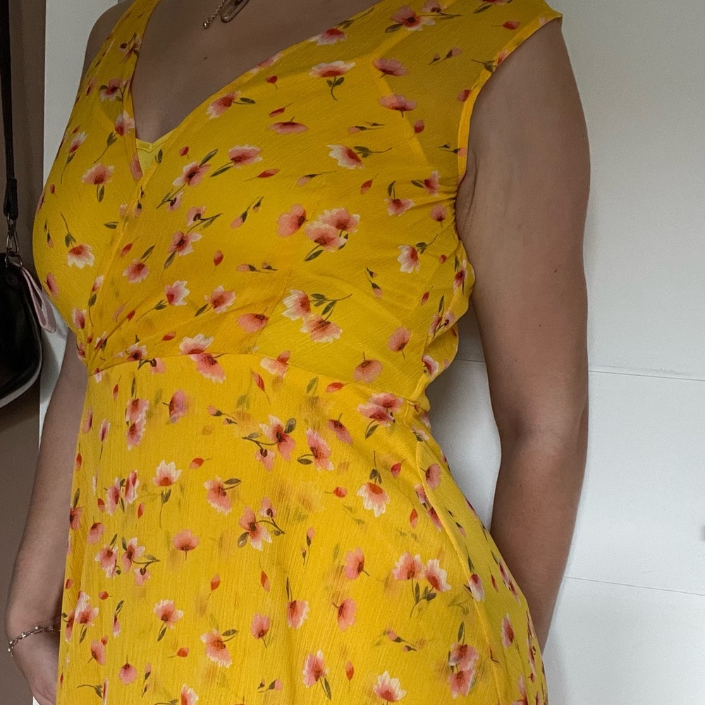 Calvin Klein yellow floral dress